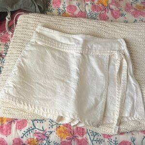 Elegant Cream Wrap Skorts